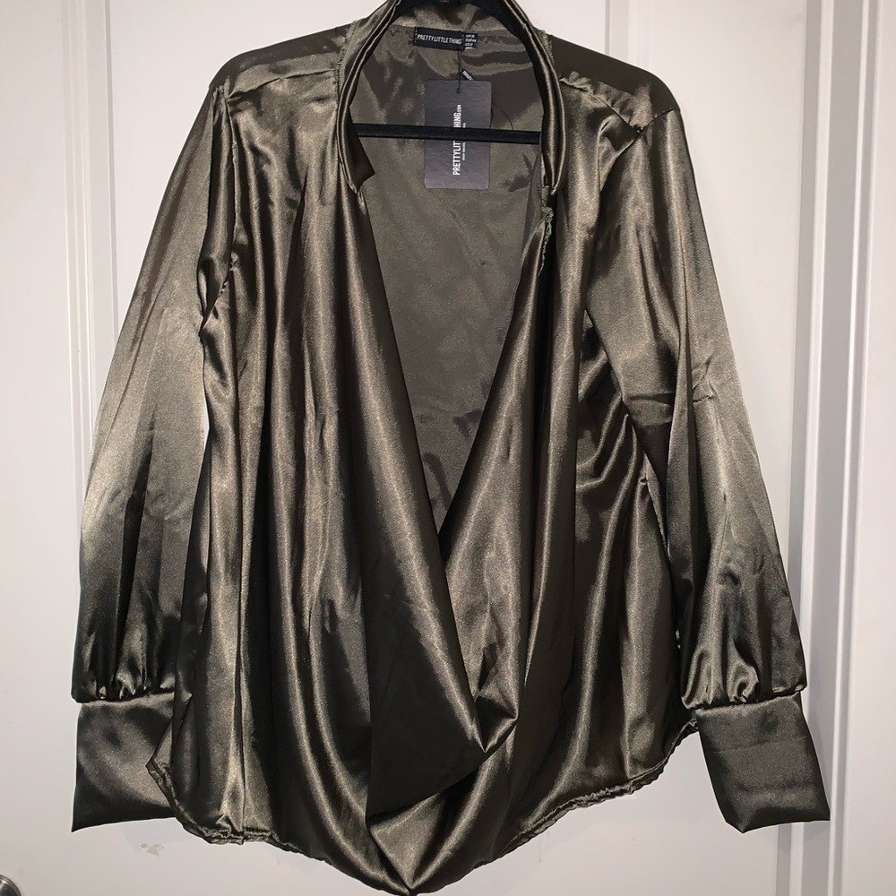 PLT: Khaki satin top